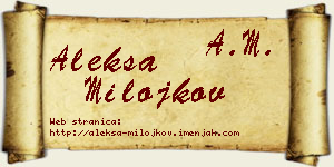 Aleksa Milojkov vizit kartica